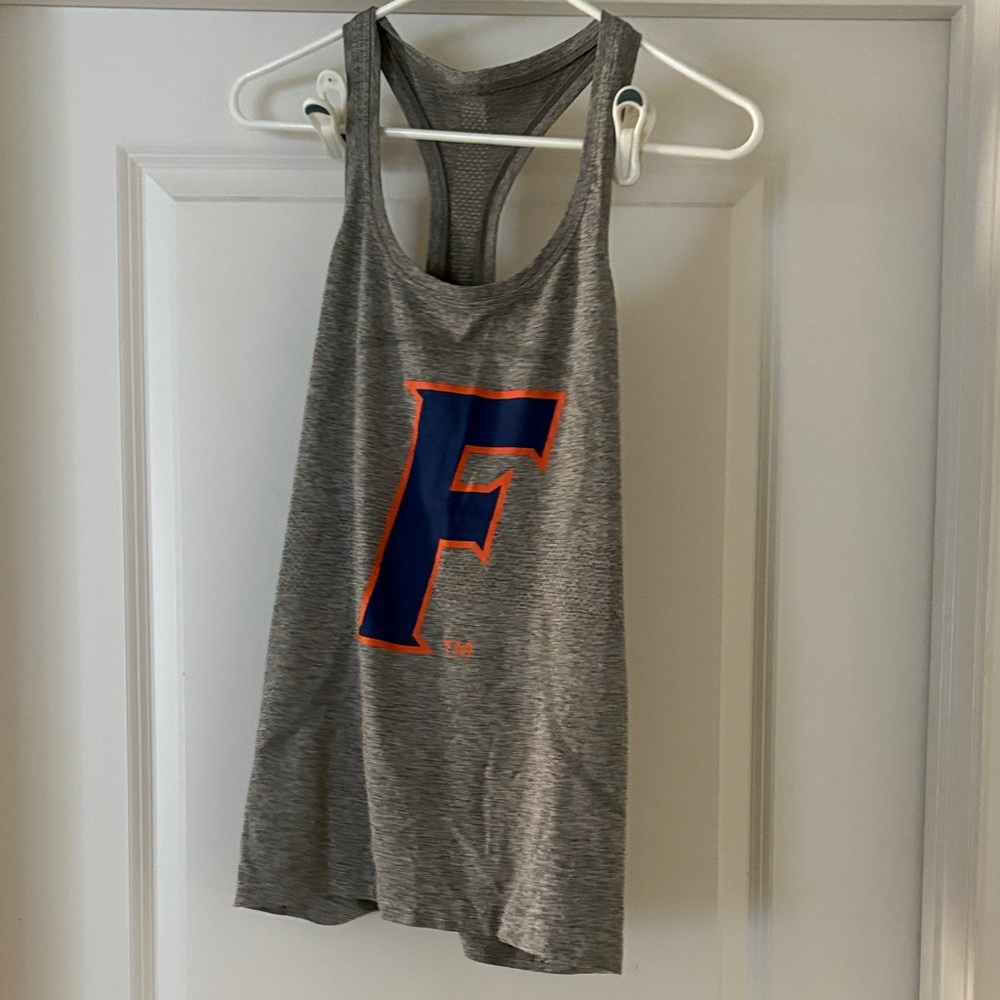 lululemon athletica Gray Tank Top with Blue and Orange Logo